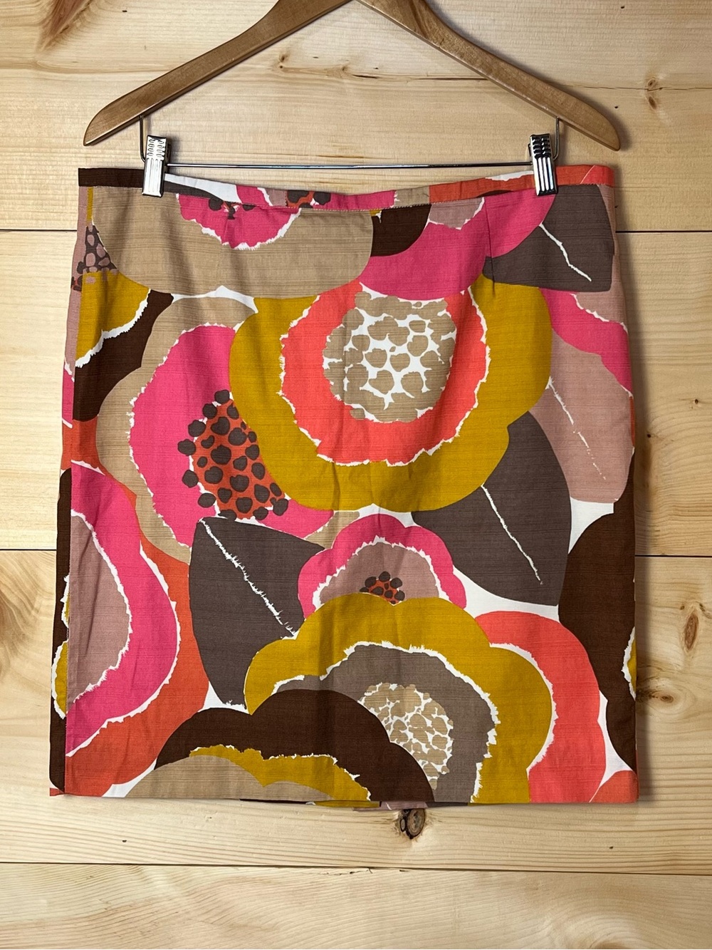 Boden Retro Floral Mini Skirt in Pink, Mustard & Brown - Boho Vintage Funky Fun